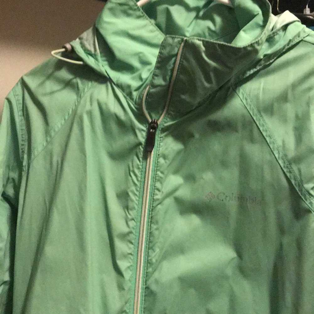 Green Columbia rain jacket